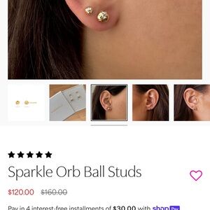 Gold Textured Stud Earrings